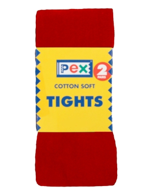 Super Soft Cotton Rich Tights 2 pack - Red (Infants)